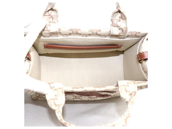 Céline CELINE Triomphe Small Cabas Thais Shoulder Bag Marrone Beige - vista 4