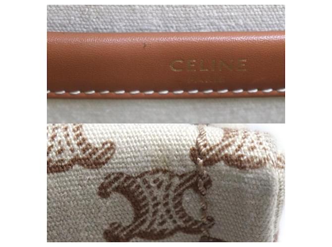 Céline CELINE Triomphe Small Cabas Thais Shoulder Bag Marrone Beige - vista 6