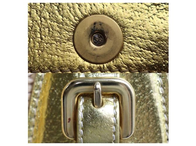 Borsa in paglia beige e oro Prada D'oro - vista 7