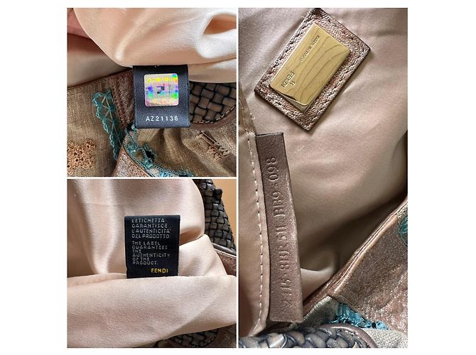 Borsa Fendi Spy Marrone Beige Metallico - vista 11