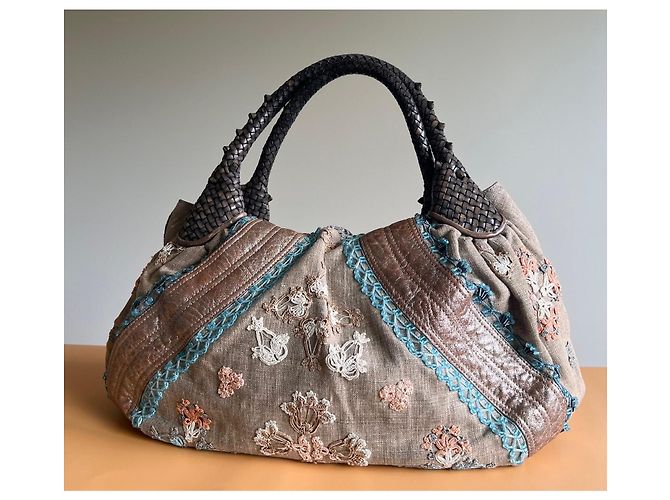 Borsa Fendi Spy Marrone Beige Metallico - vista 2