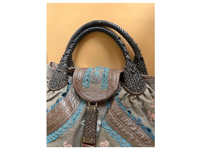 Borsa Fendi Spy Marrone Beige Metallico - vista 3