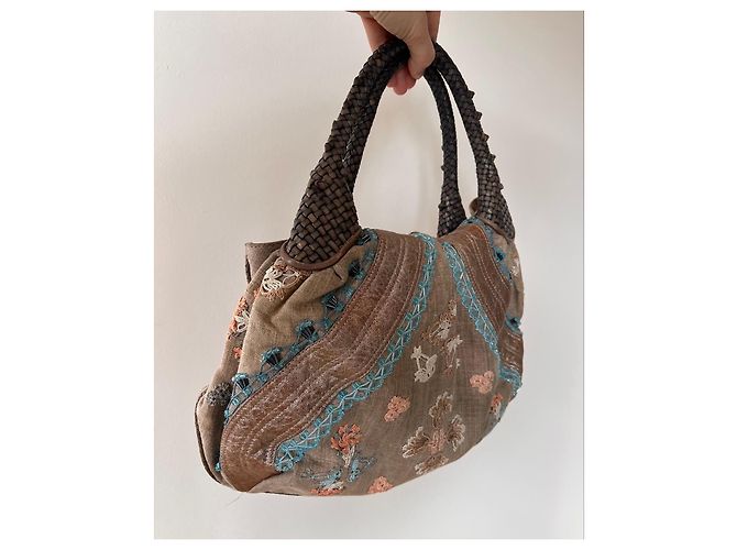 Borsa Fendi Spy Marrone Beige Metallico - vista 5