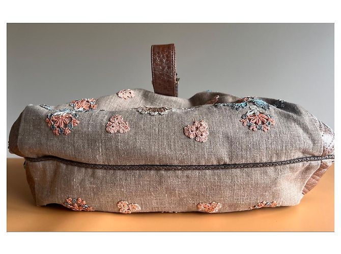 Borsa Fendi Spy Marrone Beige Metallico - vista 7