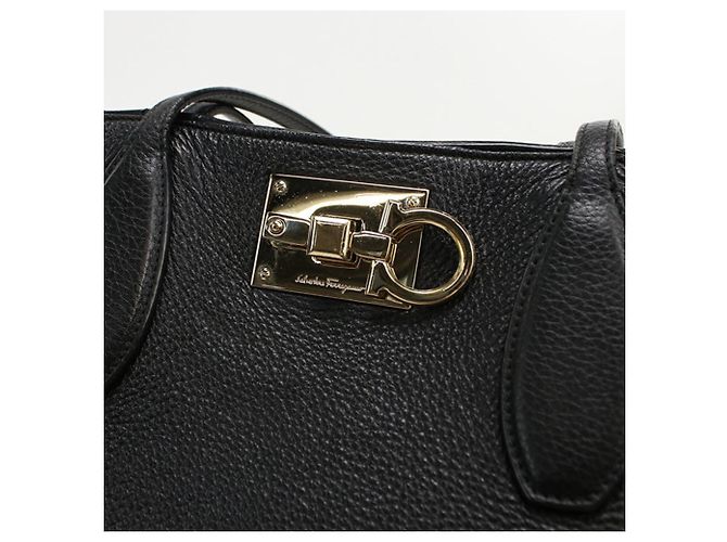 Borsa Tote in pelle di vitello nera Salvatore Ferragamo - vista 4