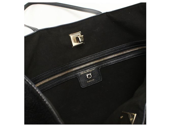 Borsa Tote in pelle di vitello nera Salvatore Ferragamo - vista 7