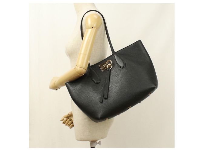 Borsa Tote in pelle di vitello nera Salvatore Ferragamo - vista 8