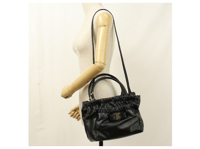 Borsa a mano nera Salvatore Ferragamo Nero - vista 8