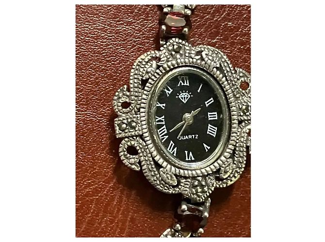 Autre Marque Relógio de Prata 925 e Granadas Vermelho Hardware prateado - vista 6