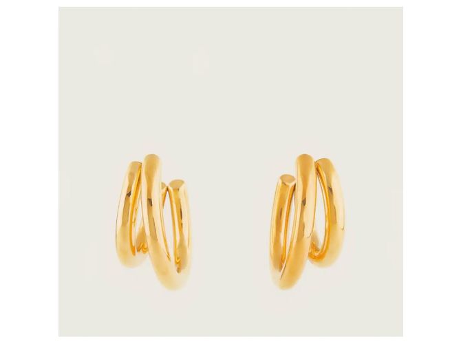Autre Marque Pendientes de aro doble dorados - vista 11