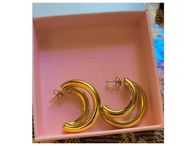 Autre Marque Pendientes de aro doble dorados - vista 6