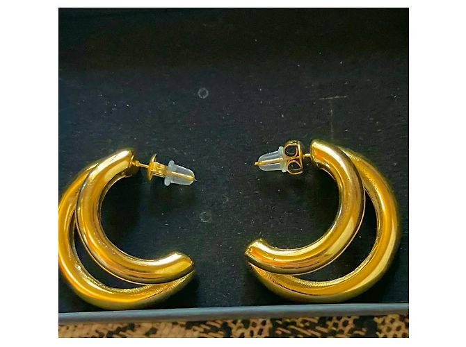 Autre Marque Pendientes de aro doble dorados - vista 8