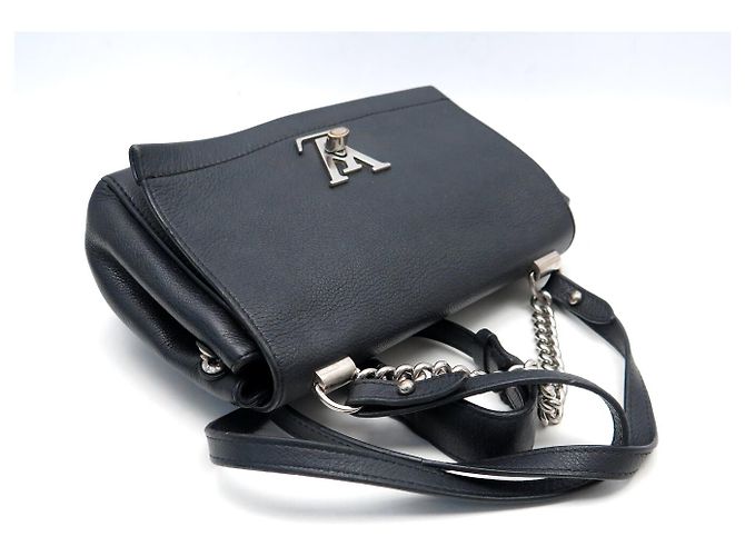 BORSA LOUIS VUITTON LOCKME II BB M51200 PELLE NERA TRACULLA HANDBAG Nero - vista 4