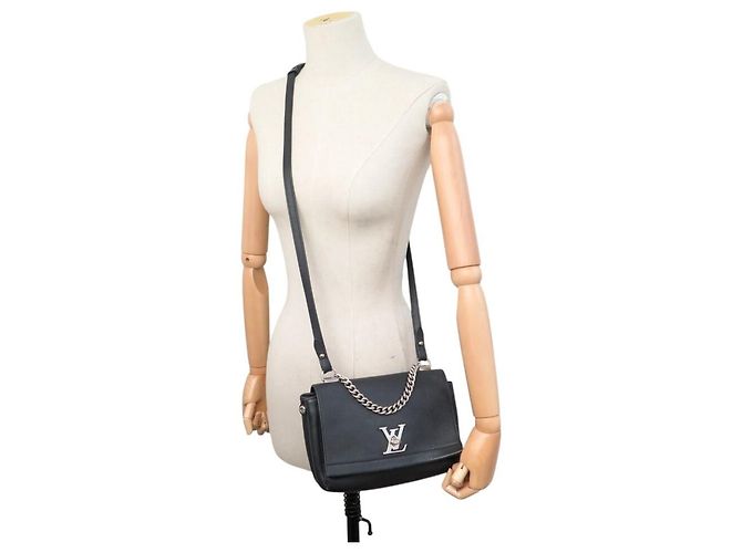 BORSA LOUIS VUITTON LOCKME II BB M51200 PELLE NERA TRACULLA HANDBAG Nero - vista 5