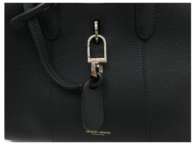 Ganni NUOVA BORSA TOTE PICCOLA IN PELLE GRANULARE ARMANI CON TRACCOLLA NERA - vista 10