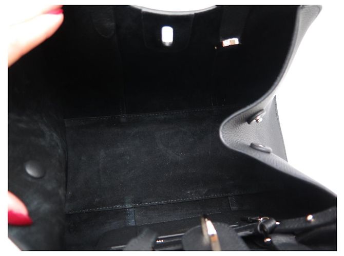 Ganni NUOVA BORSA TOTE PICCOLA IN PELLE GRANULARE ARMANI CON TRACCOLLA NERA - vista 11