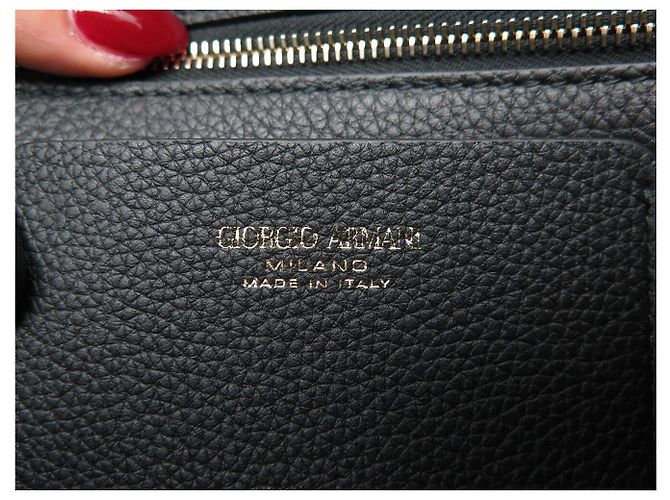 Ganni NUOVA BORSA TOTE PICCOLA IN PELLE GRANULARE ARMANI CON TRACCOLLA NERA - vista 13