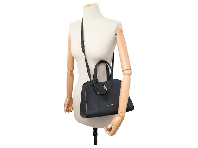 Ganni NUOVA BORSA TOTE PICCOLA IN PELLE GRANULARE ARMANI CON TRACCOLLA NERA - vista 7