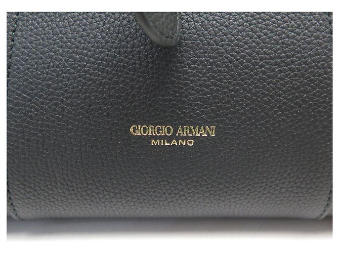 Ganni NUOVA BORSA TOTE PICCOLA IN PELLE GRANULARE ARMANI CON TRACCOLLA NERA - vista 8