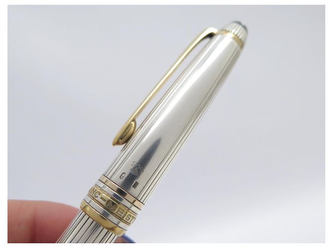 PENNA A BISOTTO VINTAGE MONTBLANC MEISTERSTÜCK SOLITAIRE ARGENTO 925 - vista 12