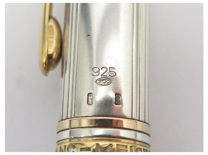 PENNA A BISOTTO VINTAGE MONTBLANC MEISTERSTÜCK SOLITAIRE ARGENTO 925 - vista 5