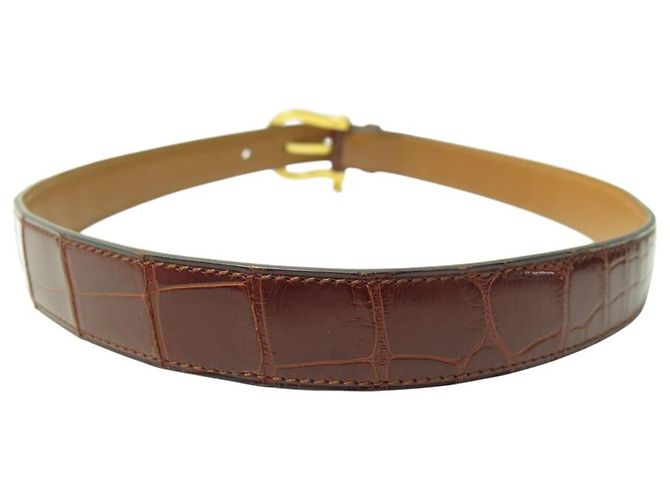 Hermès HERMES GÜRTEL MANILLE SCHLIEẞE 70 AUS BRAUNEM KROKODILLEDER - Ansicht 3