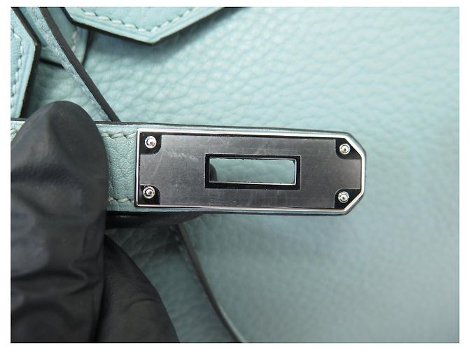 Hermès BORSA HERMES BIRKIN 35 IN PELLE TOGO AZZURRO CIELO 2009 TOTE - vista 10