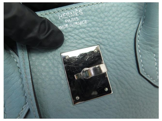 Hermès BORSA HERMES BIRKIN 35 IN PELLE TOGO AZZURRO CIELO 2009 TOTE - vista 15