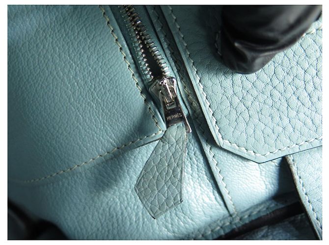 Hermès BORSA HERMES BIRKIN 35 IN PELLE TOGO AZZURRO CIELO 2009 TOTE - vista 16