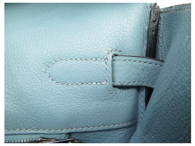 Hermès BORSA HERMES BIRKIN 35 IN PELLE TOGO AZZURRO CIELO 2009 TOTE - vista 21