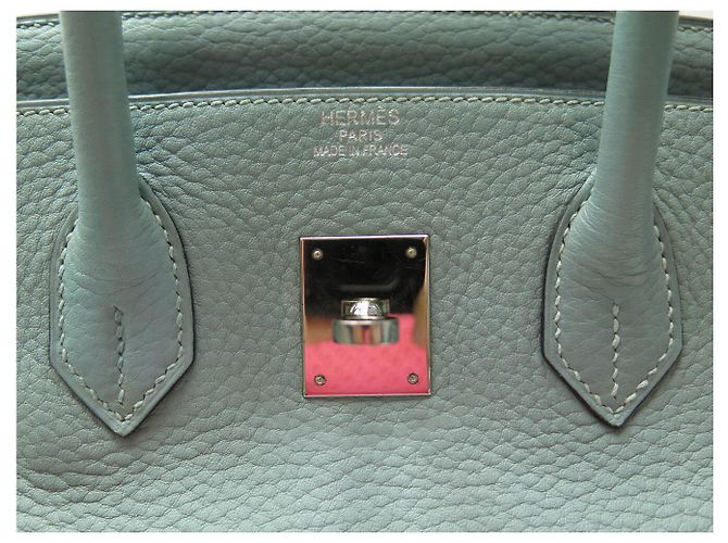 Hermès BORSA HERMES BIRKIN 35 IN PELLE TOGO AZZURRO CIELO 2009 TOTE - vista 36