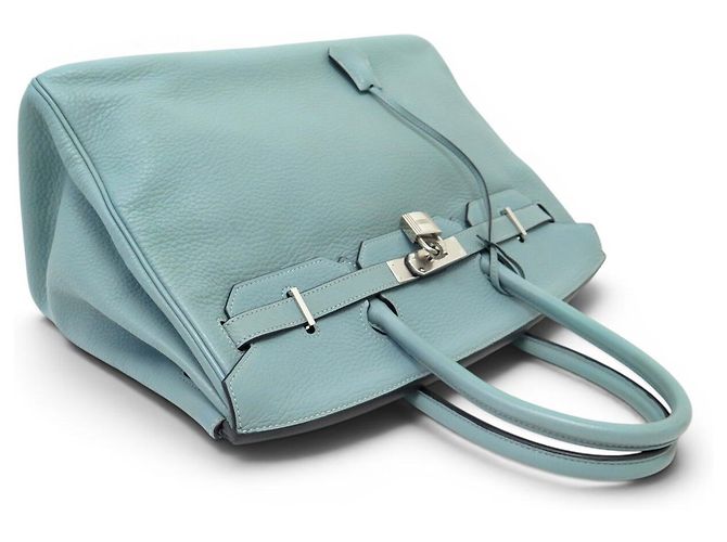 Hermès BORSA HERMES BIRKIN 35 IN PELLE TOGO AZZURRO CIELO 2009 TOTE - vista 4