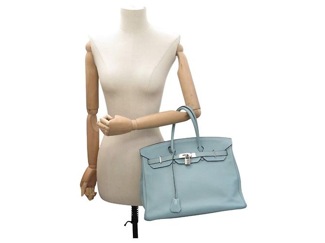 Hermès BORSA HERMES BIRKIN 35 IN PELLE TOGO AZZURRO CIELO 2009 TOTE - vista 5