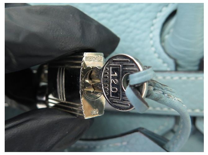 Hermès BORSA HERMES BIRKIN 35 IN PELLE TOGO AZZURRO CIELO 2009 TOTE - vista 6
