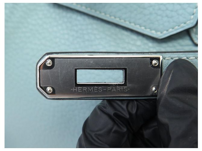 Hermès BORSA HERMES BIRKIN 35 IN PELLE TOGO AZZURRO CIELO 2009 TOTE - vista 8