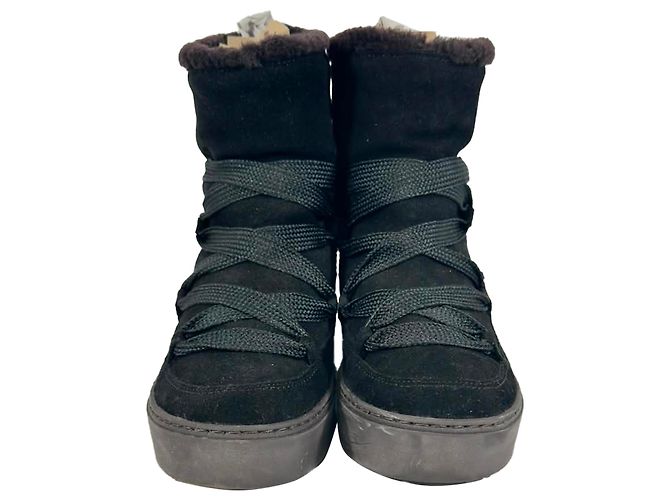See by Chloé Charlee Shear-Lined Snow Boots in Black Suede - view 2