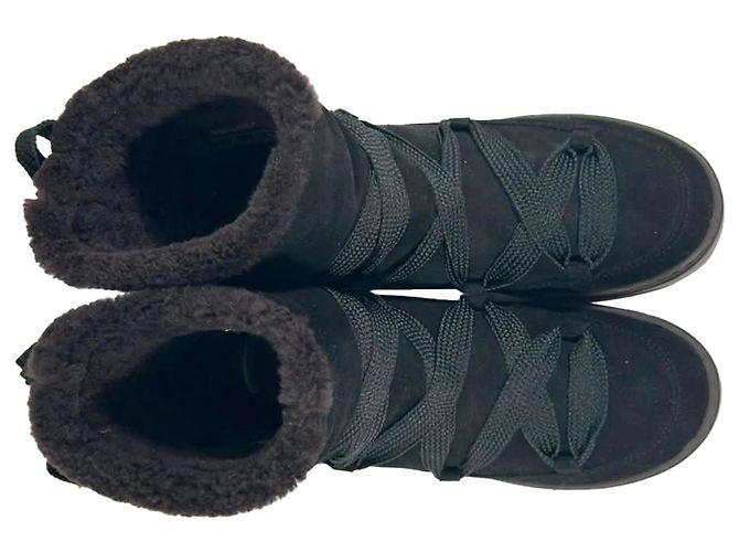 See by Chloé Charlee Shear-Lined Snow Boots in Black Suede - view 5
