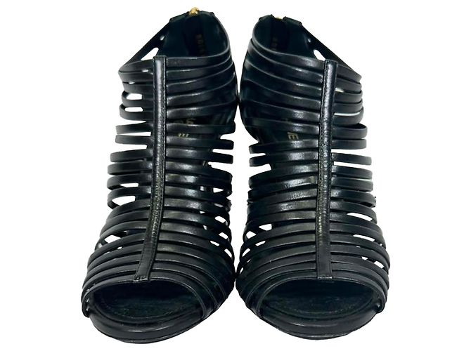 Timeless Sandali con tacco Chanel CC in pelle nera Nero - vista 3