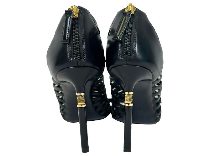 Timeless Sandali con tacco Chanel CC in pelle nera Nero - vista 4