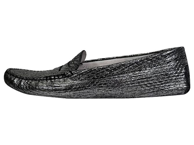 Mocassini Tod's in pelle argentata con accenti metallici Argento - vista 4
