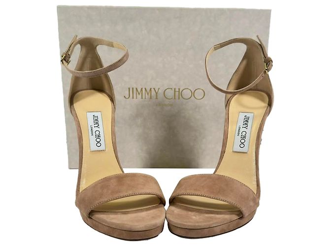 Sandali con tacco Jimmy Choo Misty 120 Ankle Strap in scamosciato marrone - vista 13