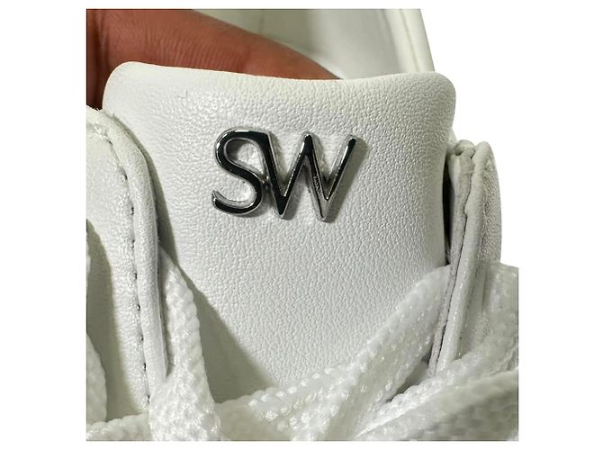 Sneakers Stuart Weitzman in pelle multicolore con accento in tweed - vista 10