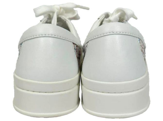 Sneakers Stuart Weitzman in pelle multicolore con accento in tweed - vista 3