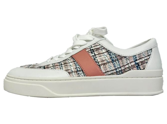 Sneakers Stuart Weitzman in pelle multicolore con accento in tweed - vista 4