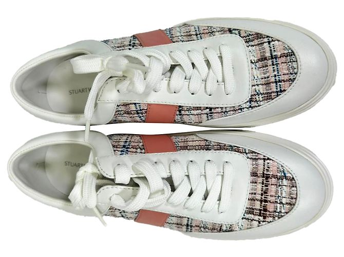 Sneakers Stuart Weitzman in pelle multicolore con accento in tweed - vista 6