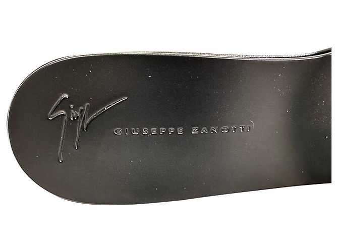 Sandali con tacco slide Giuseppe Zanotti in pelle argento decorati con strass - vista 7