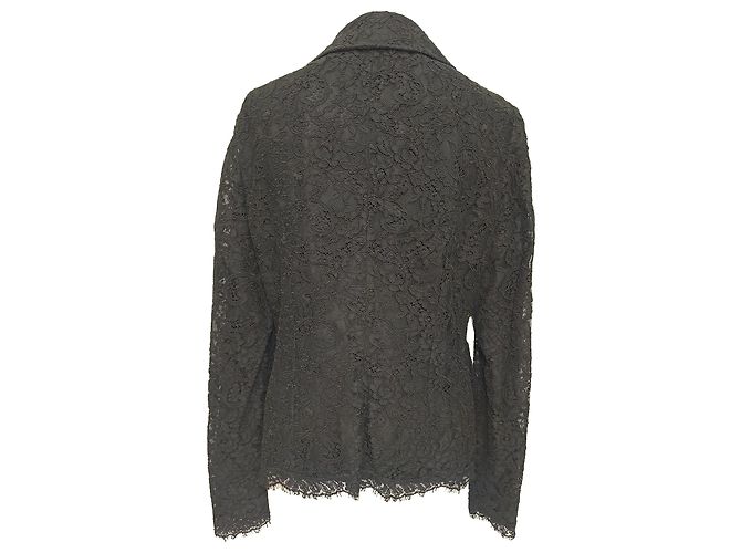 Devotion Dolce & Gabbana Spitzenblazer aus schwarzer Baumwolle - Ansicht 3