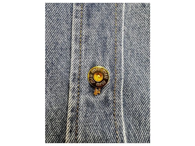 Miu Miu Cropped Shirt mit Raw Hem in Hellblauem Denim - Ansicht 10