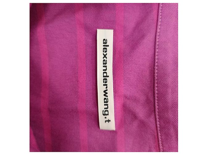Camisa Boyfriend con bordes deshilachados en algodón rosa Alexander Wang Castaño - vista 4