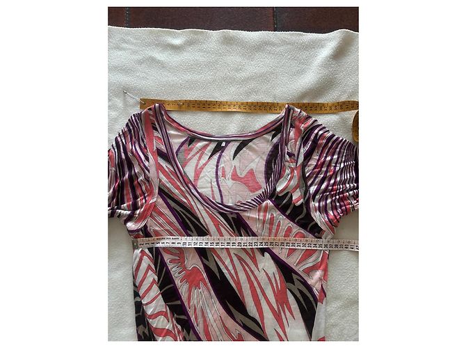 Vestido longo Emilio Pucci com estampa multicolorida Marrom Preto Rosa Branco Cinza Roxo - vista 10